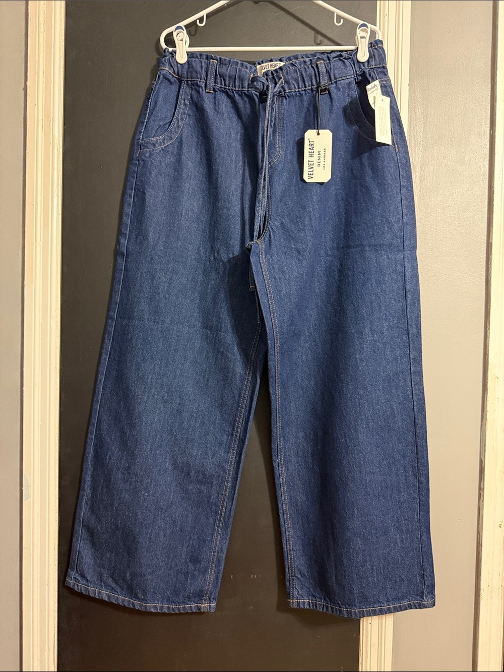 Velvet Heart Denim Dark Wash Wide Leg Jeans Size: L Inseam: 28.5”